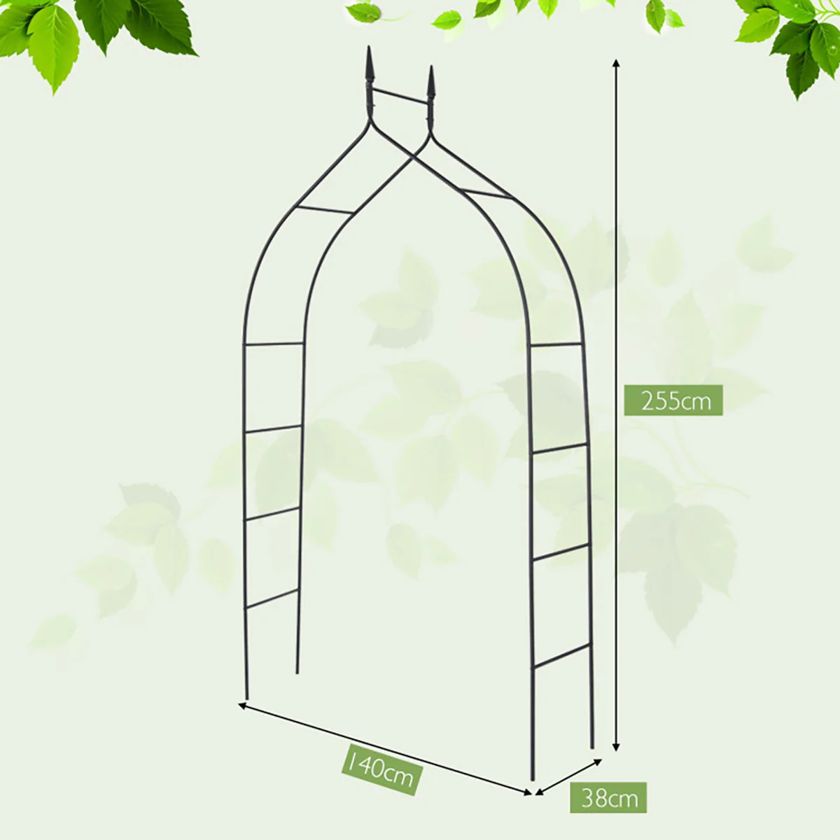 8' Steel Gothic Steel Rose Arch - Image 7