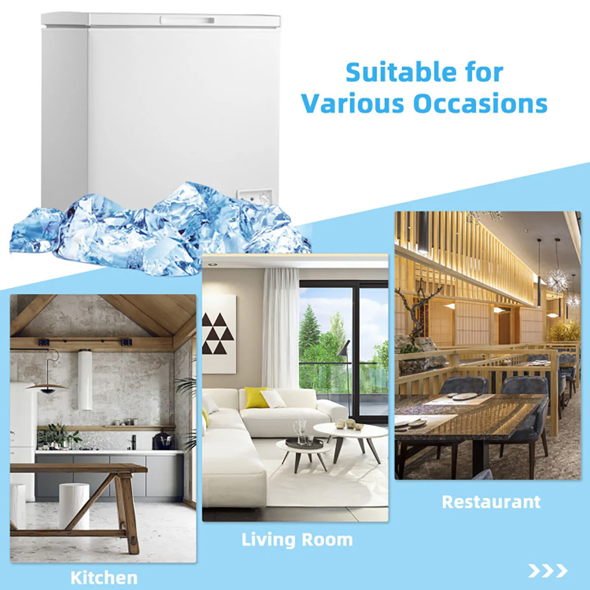 Compact Chest Freezer with Removable Storage Basket - Image 15